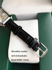 Pablo Raez 1 件女士手表可爱流行全新奢华女士腕表高品质女士时尚矩形正装手表 IPS 银色 SUS304 不锈钢 50 米防水简约可爱时钟女式优雅休闲石英女士手表超细纤维皮革柔软透气条形刻度高级学院风腕表适合日常使用送给家人或女朋友的精美礼物