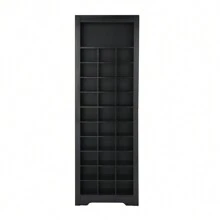 Large Capacity Shoe Cabinet Stylish Design 30 Shoe Cubby Console, Contemporary Shoe Cabinet With Multiple Storage Capacity, Free Standing Tall Cabinet With Versatile Use For Hallway,  Bedroom, White - 黑色+刨花板+主要生活空間-1 - 查看 9