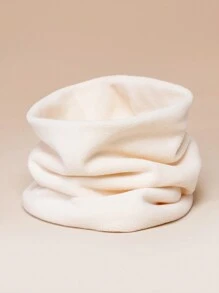 1pc Kids Solid Color Fleece Thicker Soft Neck Warmer, Unisex Outdoor Warm Scarf For Autumn/Winter - 1PC - View 2