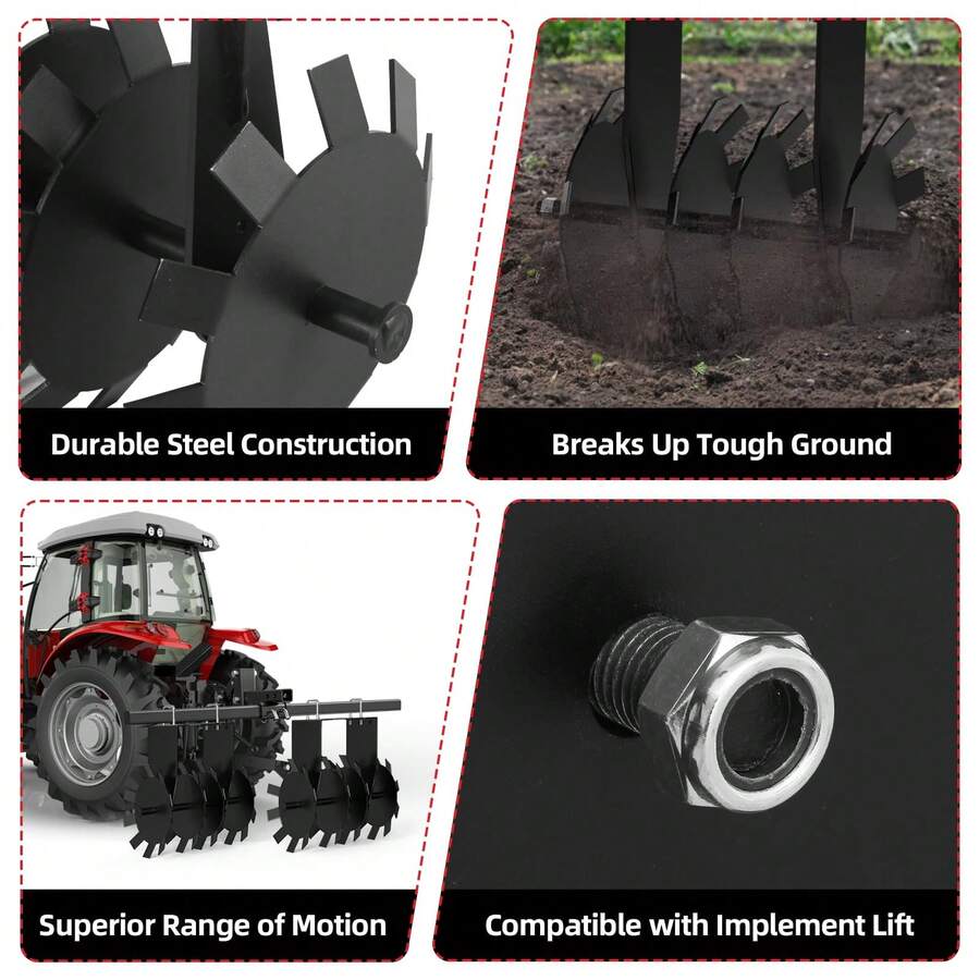 ATV Disk Harrow Plow With Adjustable Depth Settings And Steel