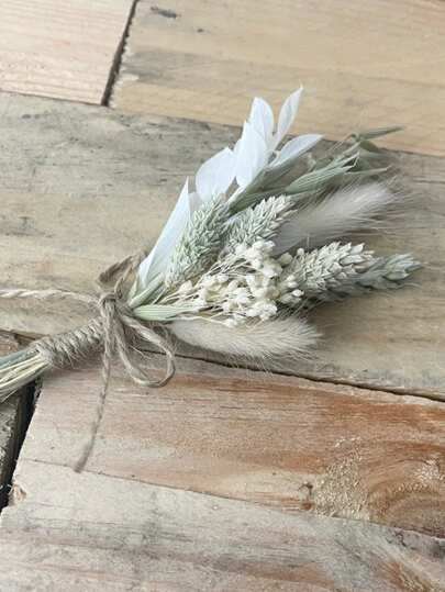 1/2/6/12 Stück Mini Trockenblumen-Strauß, Deko, Brautjungfer Vorschlag Blumenmädchen Geschenkbox, Boho Hochzeit Tisch Mittelstücke, kleines trockenes Pampasgras für Vasen Deko, kleine getrocknete Blumen für Geburtstagstorte Deko Geschenke Abschluss, Herbstdekoration