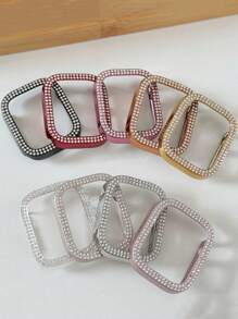1 peça Capa protetora para relógio com decoração de strass brilhante, design oco à prova de choque, compatível com Apple Watch 38/40/41/42/44/45/46/49 mm, compatível com Apple Watch Series Ultra/SE/10/9/8/7/6/5/4/3/2/1, acessório para relógio inteligente