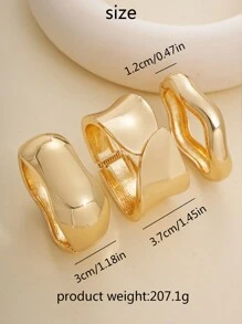 1 Set Chic Personalized Minimalist Punk Style Geometric Metal Open Bangle Bracelet For Women, Suitable For Street, Shopping, Daily Outfit, Party, Festival, Gift For Friends And Family