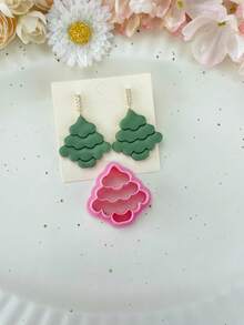1 cái/4 cái Cây thông Noel Cây thông Noel dập nổi Đất sét Polymer ngày lễ Cây thông Noel dập nổi Đinh tán Giáng sinh - Cây thông Noel số 2 - Xem 9