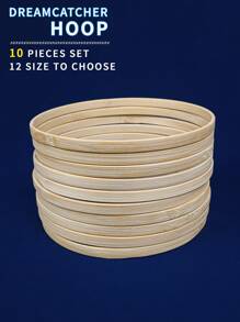 10 piezas de atrapasueños beige con decoración de plumas, decoración colgante para boda al aire libre, aro de bambú para carillón de viento, decoración de estilo mori para pared del hogar y dormitorio, regalo y decoración para Halloween y Navidad