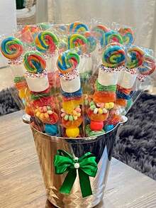 25/50/100 piezas Bolsas de plástico para pinchos de caramelos! Detalles para fiesta de cumpleaños, decoración de fiesta, regalo de cumpleaños, favor de fiesta de cumpleaños, pinchos de caramelo, suministros de embalaje de caramelos - transparente - Ver 2