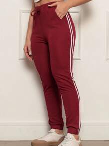 Women's Jogger Pants Crepe Mesh Teen Age-Youth Sports Pants Ideal For Students - Màu Đỏ Sâu - Xem 1