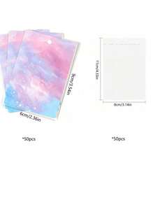 50/100/200 Piezas De Tarjeta De Almacenamiento De Collar Y Pendientes, Tarjeta De Empaque De Exhibición De Joyería - Rosa - Ver 13