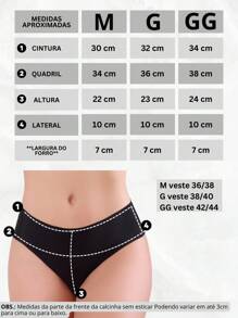 Kit 8 Calcinhas Cintura Alta Sem Costura Não Marca - Cos Mamut