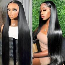 250% Density 30 Inch 13x6 Lace Front Wigs Human Hair Straight HD Transparent Lace Front Human Hair Wigs For Black Women Glueless Wigs Human Hair Pre Plucked With Baby Hair - Natural Black - 查看 1