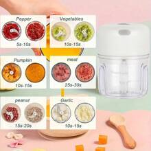 1 Pc, Garlic Mincer, Kitchen Grinder, Mini Chopper, Blender, 3.38/8.45/3.38+8.45oz, Cordless Electric Garlic Mincer, Simple Design, Mini Portable Kitchen Garlic Press, USB Rechargeable Garlic Mincer, Food Processor, Home, Kitchen Items, Camping, Travel Essentials, Christmas, Halloween, Holiday Essentials, Home Essentials, Household Items, Benifit Storage And Organize, Kitchen Accessories, Household Items