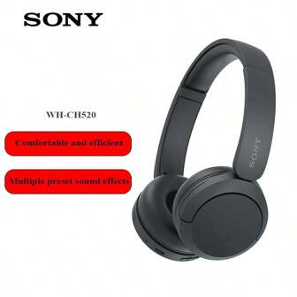 Sony Headphones WH-CH520 Wireless Bluetooth Headphones, Comfortable Wear, High-Quality Stereo Music Headphones For Computer & Mobile Phones (Black)
