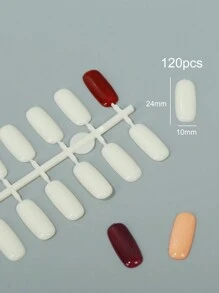 120/240PCS Pack False Nail Tips Color Card Practice Display Showing Shelf Tools Manicure DIY Nail Display Nail Art Practice Tool,Transparent And Natural Colors,Round, Square, Droplet Shaped,Suitable For Beginners To Practice - Multicolor - View 15