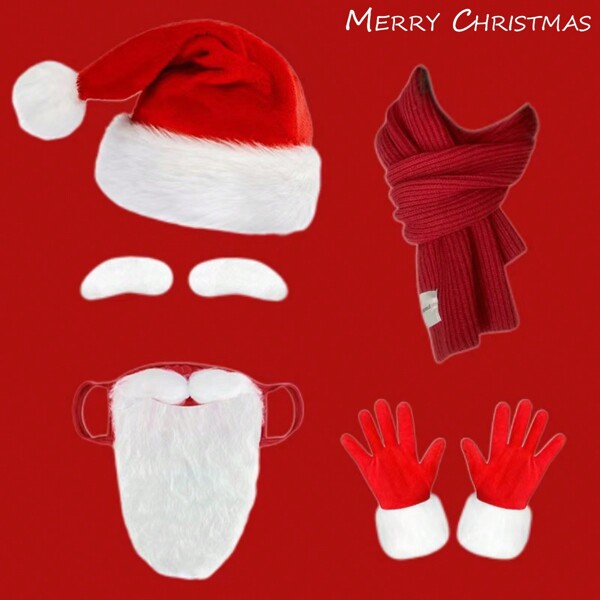 Christmas Decoration Christmas Santa Beard Mask, Funny White Beard Mask, Holiday Decoration Mask