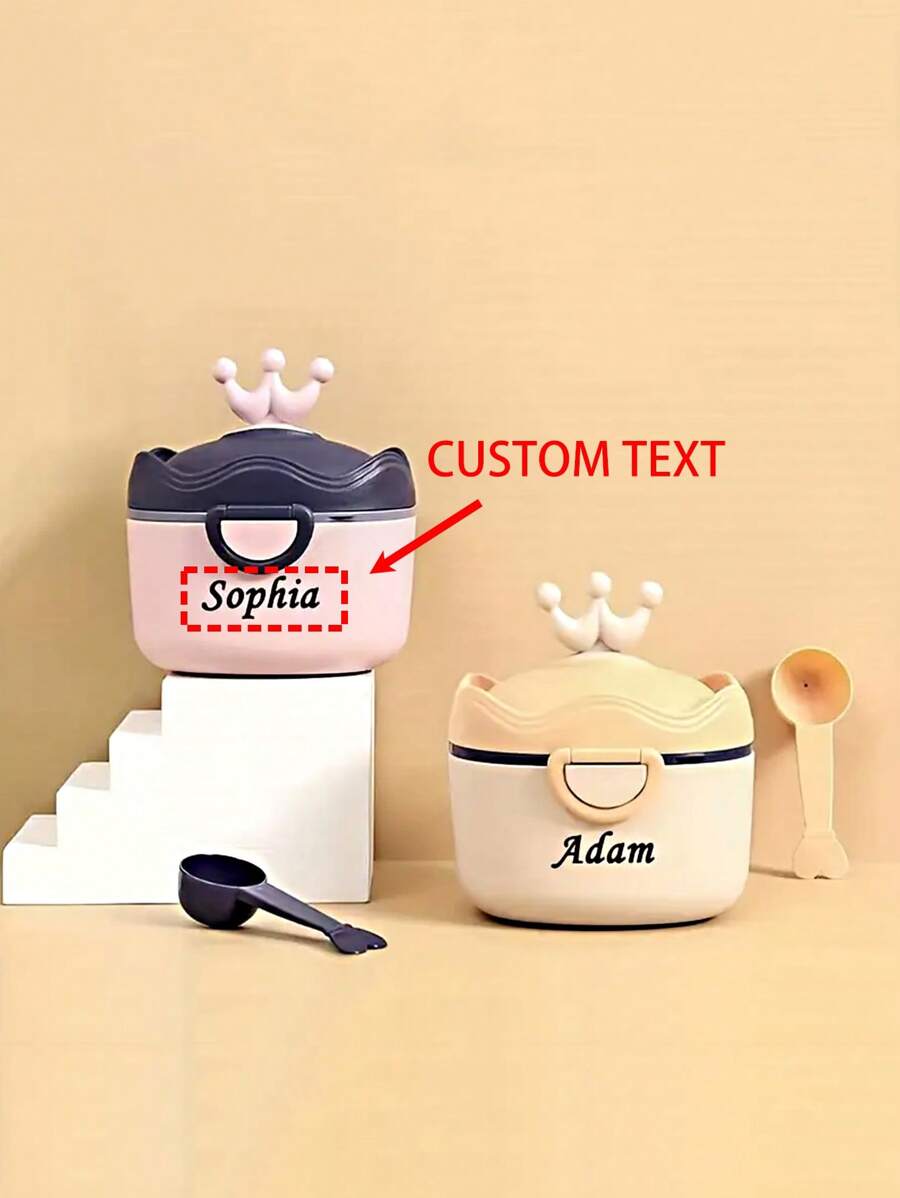 Custom-Made Any Name Baby Milk Powder Storage Box Baby Travel Essential Portable Milk Powder Box Halloween, Gift Baby Shower Family Decorations Gifts Winter Eve Gifts Back To School Winter Gift Ideas Boy Girl Valentine's Day - Multicolor - View 1