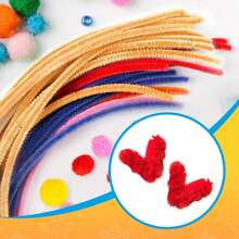 Value Pack 200/300/500pcs Red Pipe Cleaners With Tutorial Video, Pipe Cleaners For Crafts, Craft Supplies Multicolor Chenille Stems For Art&Craft Christmas DIY Projects, Christmas Craft Pipe Cleaners, Pipe Cleaners Chenille Stem, Pipe Cleaners Bulk, Art Pipe Cleaners For Creative Home Decoration Supplies Arts And Crafts - Red - View 4
