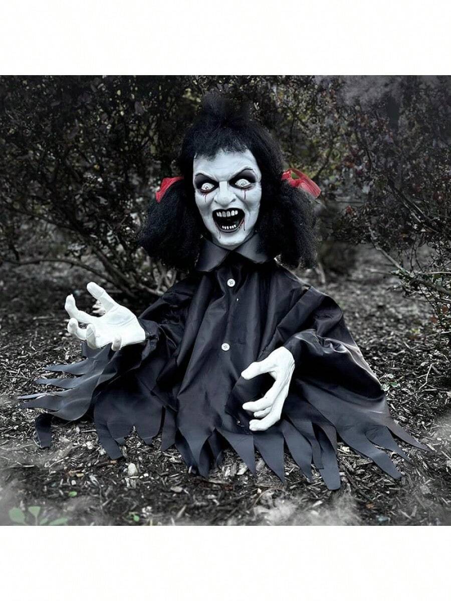 Haunted Hill Farm UpsideDown Zombie Woman Animatronic With Trapeze