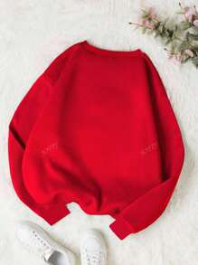 Christmas Santa Claus Graphic Print Crew Neck Women Sweatshirt