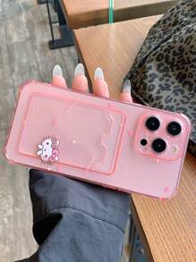 Apple Card Holder Simple KT Cat Design Shockproof Phone Case Compatible With Iphone