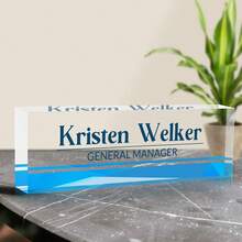 1pc Acrylic tùy chỉnh hình chữ nhật trang trí máy tính để bàn, tên và vị trí cá nhân, biển tên sáng tạo, biển để bàn, quà tặng cho sếp nữ, quà tặng ngày lễ tình nhân - Nhiều màu - Xem 7