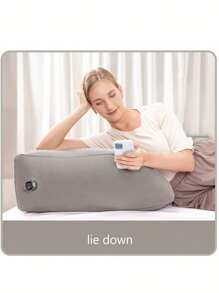 1 pezzo Cuscino di supporto gonfiabile per gambe e ginocchia, cuscino rialzante, cuscino a cuneo, solleva delicatamente le gambe, rilassa i muscoli, allevia il gonfiore, cuscino a cuneo gonfiabile portatile, adatto per il sonno, lo sport, il campeggio, le vacanze, i viaggi, può essere utilizzato anche come maschera per gli occhi, maschera per il sonno.