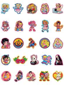 50pcs Retro Cartoon Cute American Comic Style Stickers For Phone Case, Laptop, Luggage, Skateboard, Helmet Decoration Back To School