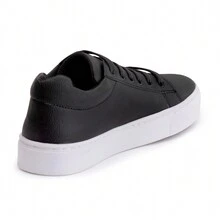 Women's Casual Sneakers In Synthetic Leather - 黑色 - 查看 5