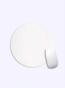 1 件纯色防滑皮革圆形电脑/办公桌鼠标垫 - 彩色 - 查看 5