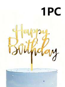 1/10 pièces Joyeux anniversaire Cake Topper en acrylique, décoration de gâteau d'anniversaire, fournitures de décoration de fête, décoration de gâteau avec lettrage moderne pour les idées de décoration de fête d'anniversaire, souvenir parfait pour votre famille et vos amis, Noël - Doré - Voir 7
