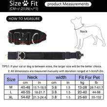 1 件中型/大型犬项圈，耐用抗撕裂，带手柄，户外战术狗牵引绳项圈 - 彩色 - 查看 3