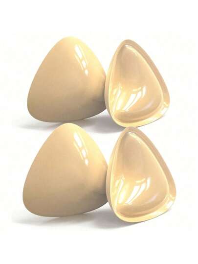 1 对透气硅胶三角隆胸乳贴粘性胸罩，加厚聚拢，带双面拉丝胶，纯色，衣服下隐形