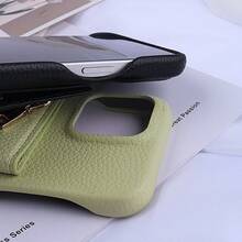 1 szt. Luksusowy pokrowiec na telefon z zamkiem błyskawicznym, etui ze skóry PU, kompatybilny z Apple IPhone 16 15 14 Plus 13 12 11 Pro Max, jednolity kolor, styl portfela z litchi grain, wielofunkcyjna ochronna osłona telefonu