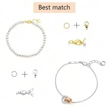 1 Box Jewelry Making Supplies Set, Zinc Alloy Jump Rings With Lobster Clasps For DIY Bracelet & Necklace Chain Making