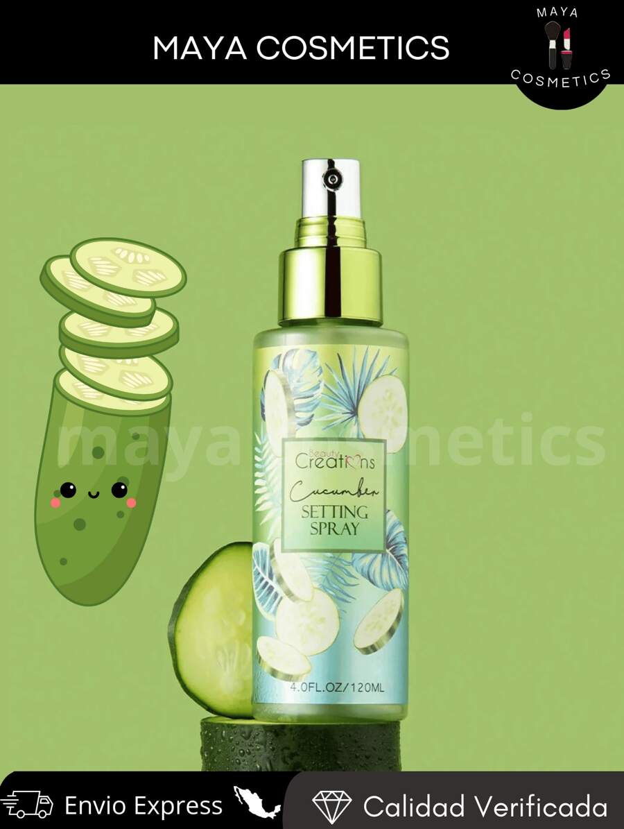 Fijador de Maquillaje Beauty Creations setting spray, Fijador de Larga Duracion - pepino - Ver 1