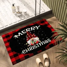 1 tấm thảm bếp bằng len giả họa tiết ông già Noel và chữ in họa tiết Giáng sinh, thảm nhà tắm đế chống trượt TPR, trang trí nhà cửa, trang trí nhà bếp, trang trí Giáng sinh, đồ trang trí Giáng sinh - Nhiều màu - Xem 6