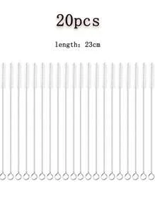 5/10/20件吸管清洁刷，茶壶嘴窄缝隙刷，硬毛奶瓶刷清洁工具，不锈钢小刷子圣诞礼物，学校用品 - 白色 - 查看 18