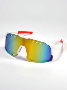 1pc Men's Pink Plain Y2k Sports Glasses Suitable For Outdoor Beach Accessories For Women Glasses Shades - Multicolor - View 9