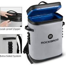 ROCKBROS Backpack Cooler Leak-Proof Waterproof Insulated 36 Can Gray Bag - 1 - View 3