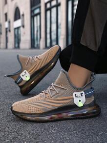 Giày thể thao dệt kim thoáng khí, chống trượt, chống sốc thời trang nam, thích hợp cho tập thể dục, tập gym, chạy bộ, đi bộ, thể thao ngoài trời, thường phục mùa hè cho thanh thiếu niên, thể thao ngoài trời, du lịch nghỉ dưỡng, quà tặng tốt nghiệp, phụ kiện váy sinh nhật - màu nâu - Xem 5