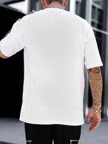 Men Spider Web Print T Shirt - 白色 - 查看 2