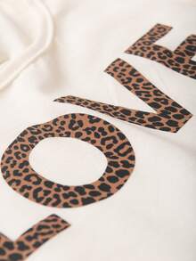 Children's Dress With Ruffle Love Leopard Print - Màu be - Xem 2