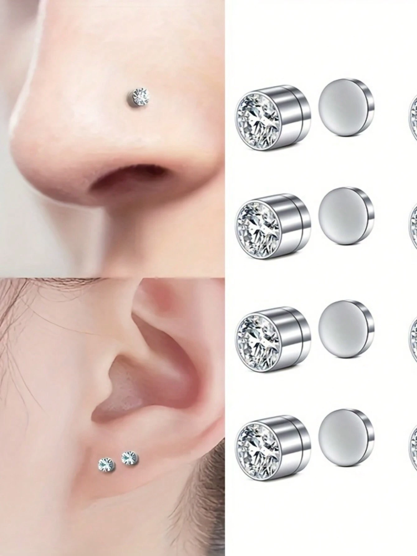 2Piece Set Of Fake Nose Studs, Personalized Punk Style Fake