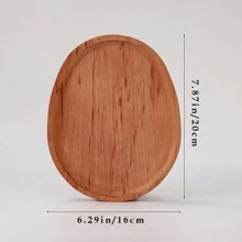 1 PC Wooden Jewelry Tray, Oval/Round Wooden Tray. For The Storage Of Necklaces, Rings, Bracelets, Keys. Back To School, Room Decor - Multicolor - View 12