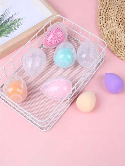 化妆海绵收纳盒，便携透气化妆海绵架，适合日常化妆和旅行携带，防污、可水洗，开学必备旅行用品