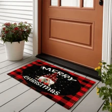 1 tấm thảm bếp bằng len giả họa tiết ông già Noel và chữ in họa tiết Giáng sinh, thảm nhà tắm đế chống trượt TPR, trang trí nhà cửa, trang trí nhà bếp, trang trí Giáng sinh, đồ trang trí Giáng sinh - Nhiều màu - Xem 8