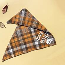 Thanksgiving Day Pet Plaid Bandana - Yellow - View 7