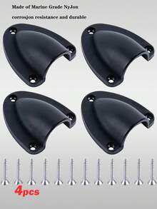 GOTURE 船用電線電纜通風口蓋：4 件尼龍 2-1/2 英吋翻蓋式通風口適用於船用光滑邊緣厚度 1/8 英吋電線通風口蓋翻蓋式通風口黑色 - 黑色 - 查看 1