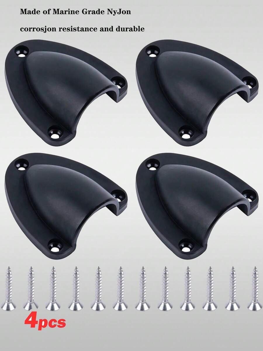 GOTURE 船用電線電纜通風口蓋：4 件尼龍 2-1/2 英吋翻蓋式通風口適用於船用光滑邊緣厚度 1/8 英吋電線通風口蓋翻蓋式通風口黑色 - 黑色 - 查看 1