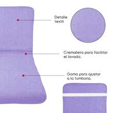 TIENDA EURASIA 戶外躺椅墊，可清洗套，纖維填充（淡紫色，120 x 50 公分）