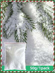 1 pieza Decoración navideña Copos de nieve simulados, 100g de polvo de nieve seca Copos de nieve artificiales, Accesorios fotográficos Copos de nieve artificiales, Decoración de escena, Decoración navideña, Decoración del hogar, Decoración de oficina, Decoración perfecta para fiestas temáticas, Decoración de fiesta familiar de Navidad,Navidad